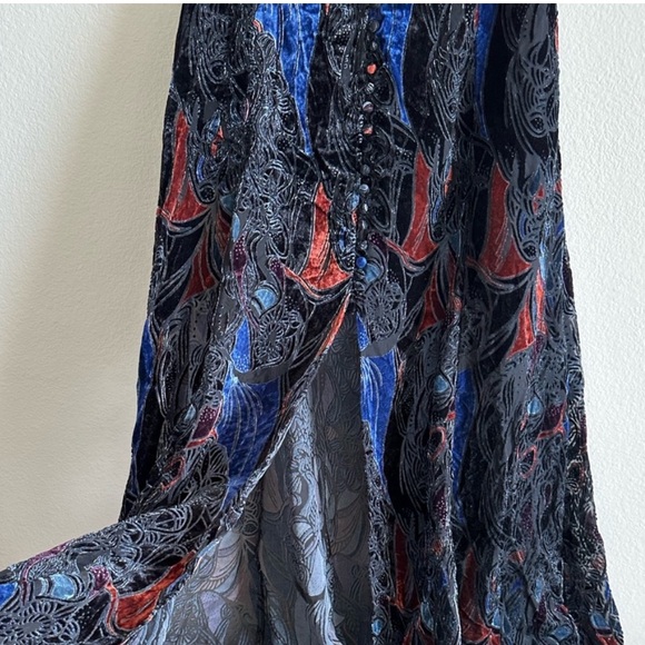 Free People Burnout Velvet Love So Right Maxi Button Skirt - Picture 7 of 9